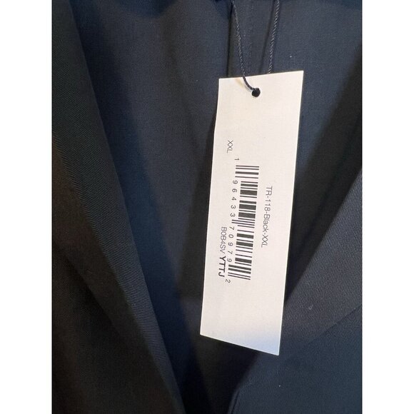 Terea By Andrea Pitter Black 100% Tencel Shirt Dress XXL MIDI 3/4 Sleeves Pocket - Picture 7 of 11